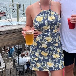 Abercrombie & Fitch Lemon cut-out mini dress